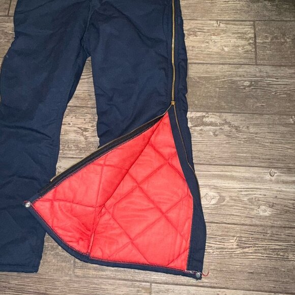 VINTAGE WearGuard Coveralls Hood Small Short Blue Canvas Insulated USA "AT &T" - Picture 7 of 12